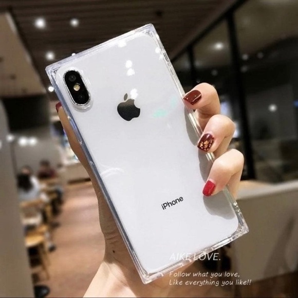 Accessories Iphone Xr Clear White Square Transparent Edge Case Poshmark